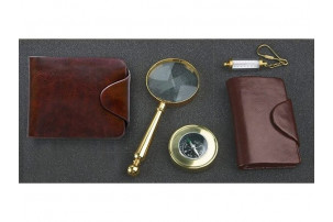 Набор: портмоне, визитница, лупа, компас, брелок-термометр «Галеон» Laurens de Graff