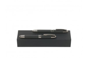Подарочный набор: ручка перьевая, ручка-роллер. Hugo Boss, черный/графит