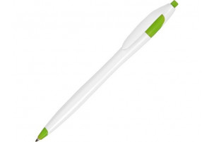 Ручка шариковая "Флокс", белый/зеленое яблоко