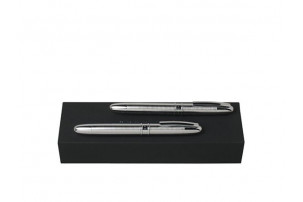 Подарочный набор: ручка перьевая, ручка-роллер. Hugo Boss, серебристый