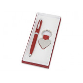 Подарочный набор "Сердце": ручка шариковая, брелок, синий