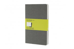 Записная книжка Moleskine Cahier (нелинованный, 3 шт.), Large (13х21см), серый