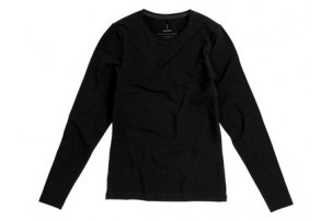 Ponoka женская футболка из органического хлопка, длинный рукав, черный