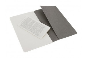 Записная книжка Moleskine Cahier (нелинованный, 3 шт.), Large (13х21см), серый