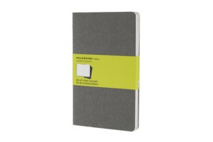 Записная книжка Moleskine Cahier (нелинованный, 3 шт.), Large (13х21см), серый