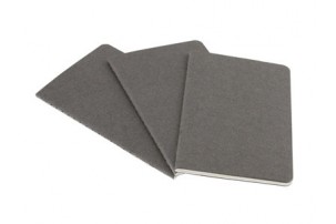 Записная книжка Moleskine Cahier (нелинованный, 3 шт.), Large (13х21см), серый