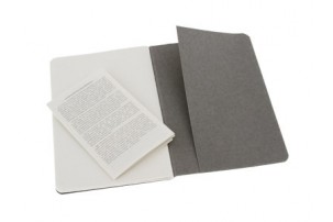 Записная книжка Moleskine Cahier (нелинованный, 3 шт.), Pocket (9х14см), серый