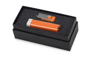 Подарочный набор Flashbank с флешкой и зарядным устройством, оранжевый