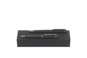 Подарочный набор: ручка шариковая, ручка-роллер. Hugo Boss, черный/графит
