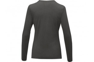 Ponoka женская футболка из органического хлопка, длинный рукав, storm grey
