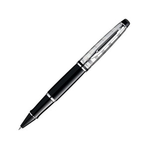 Ручка роллер Waterman «Expert Deluxe Black CT F», черный/серебристый