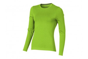 Ponoka женская футболка из органического хлопка, длинный рукав, зеленое яблоко