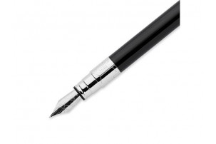 Ручка перьевая Waterman «Perspective Black CT F», черный/серебристый