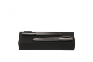 Подарочный набор: ручка перьевая, ручка-роллер. Hugo Boss, графит