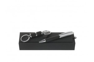Подарочный набор: ручка шариковая, брелок. Hugo Boss, черный/серебристый