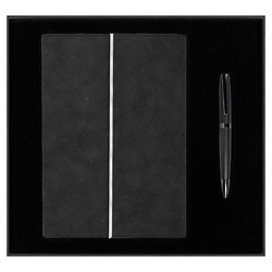 Набор подарочный Solution Prestige Duo, (Ежедневник в суперобложке Country Galaxy Nuba A5+, Ручка шариковая матовая Prime), черный