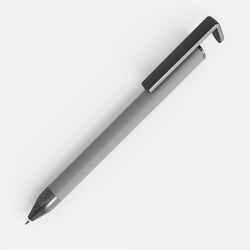 Ручка шариковая Standic Soft Touch с подставкой для телефона, серая