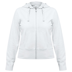 Толстовка женская Hooded Full Zip белая, размер XS