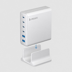 Зарядная станция 4xUSB Type-C, 2xUSB, PD, QC, 160Вт, белый, Deppa