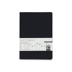 Скетчбук "Sketch & Art" в мягком переплете 147х210 мм, 24 л. белой бумаги 150 г/м2, черный