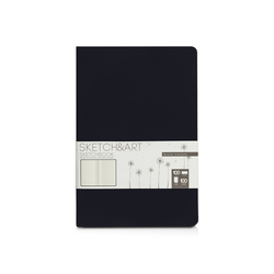 Скетчбук "Sketch & Art" в твердом переплете 143х216 мм, 100 л. бежевой бумаги 100 г/м2, черный