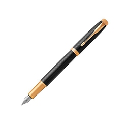 Перьевая ручка Parker IM Premium Black GT, перо: F, цвет чернил: blue, в подарочной упаковке.