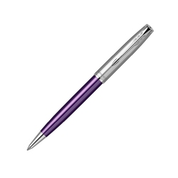 Шариковая ручка Parker Sonnet Essentials Violet SB Steel CT, цвет чернил black, перо: M, в подарочной упаковке.