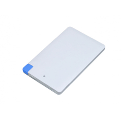 Универсальное зарядное устройство Credit _card1_power_bank  под нанесение логотипа  в виде кредитной карты, толщина всего 7,5 . 2500MAH. Синий
