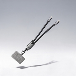 Ремешок-держатель для телефона с зарядным кабелем USB-C - USB-C «Lany Wristband Charge Eco», серый