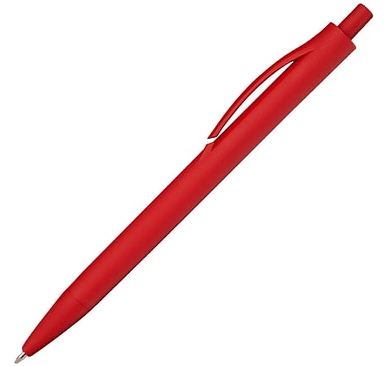 Ручка шариковая IGLA SOFT, пластиковая, софт-тач, красная