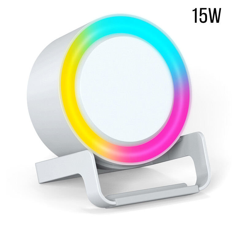 Беспроводная Bluetooth колонка U-Tone RGB c функцией беспроводной зарядки 15W, белый