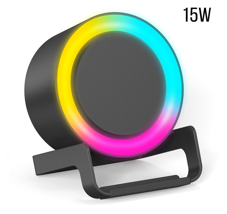 Беспроводная Bluetooth колонка U-Tone RGB c функцией беспроводной зарядки 15W, черный