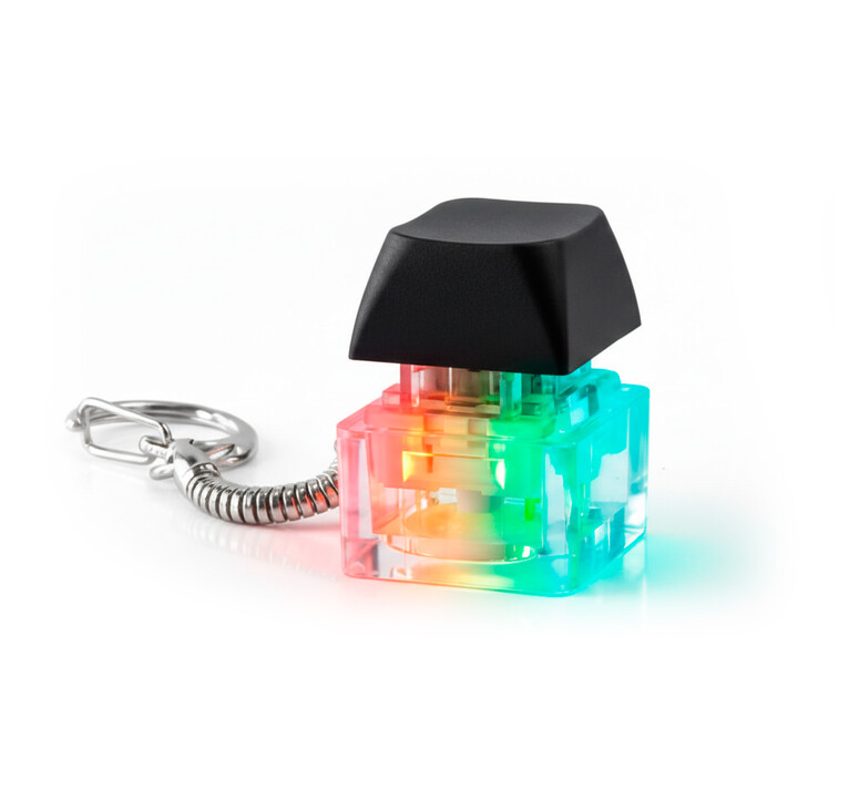 Брелок PUSH ME с LED подсветкой (фонарик), чёрный