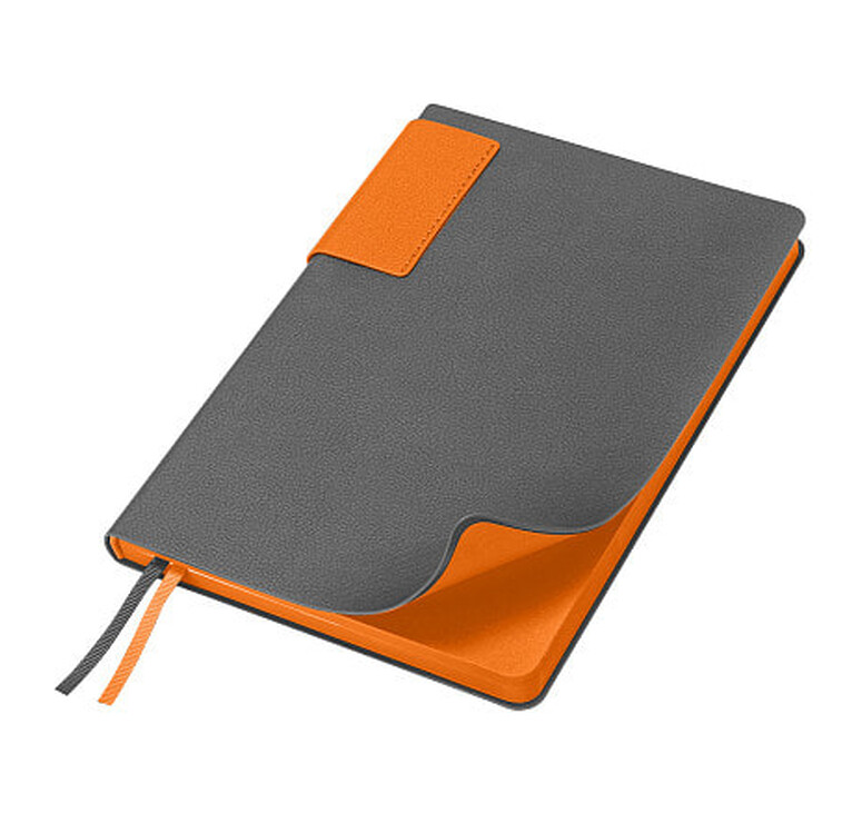 Ежедневник Flexy Star Sivilia Grey Edition Color А5, серо-оранжевый, недатированный в гибкой обложке