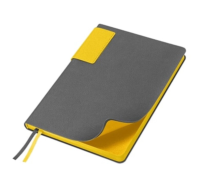 Ежедневник Flexy Star Sivilia Grey Edition Color А5 серо-желтый, недатированный в гибкой обложке