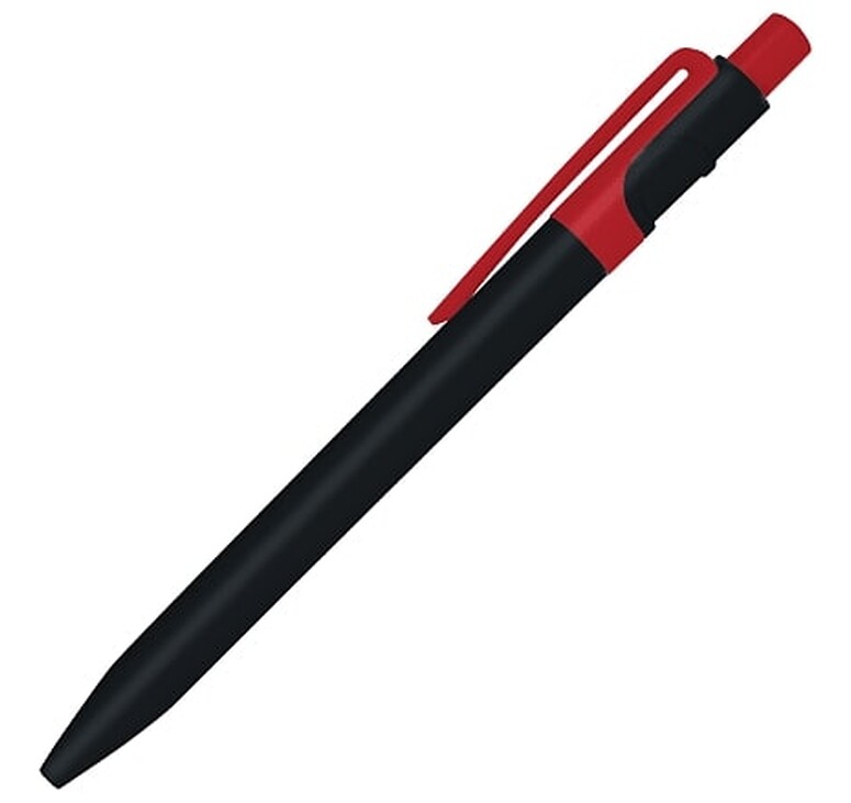 Ручка шариковая пластиковая Ravena Color, черная/красная