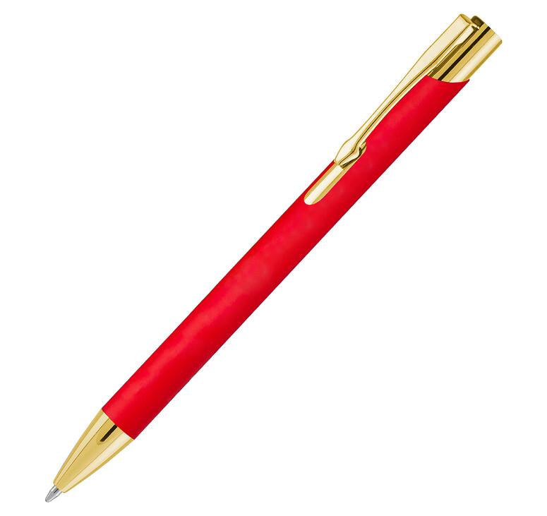 Ручка шариковая, Legend Soft Touch Mirror Gold Requis, красная/золотистая