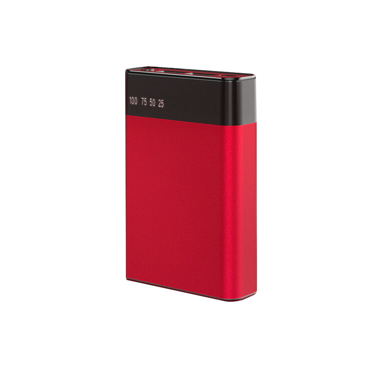 Внешний аккумулятор в металлическом корпусе Apria, 10000 mAh, красный