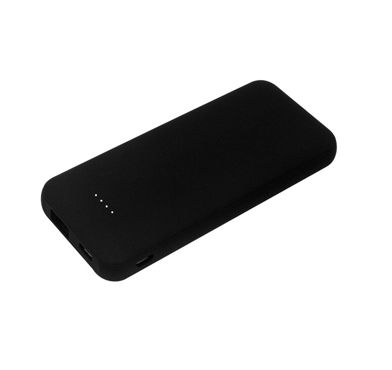 Внешний аккумулятор Arrida 5000mAh, с покрытием Baby skin, черный