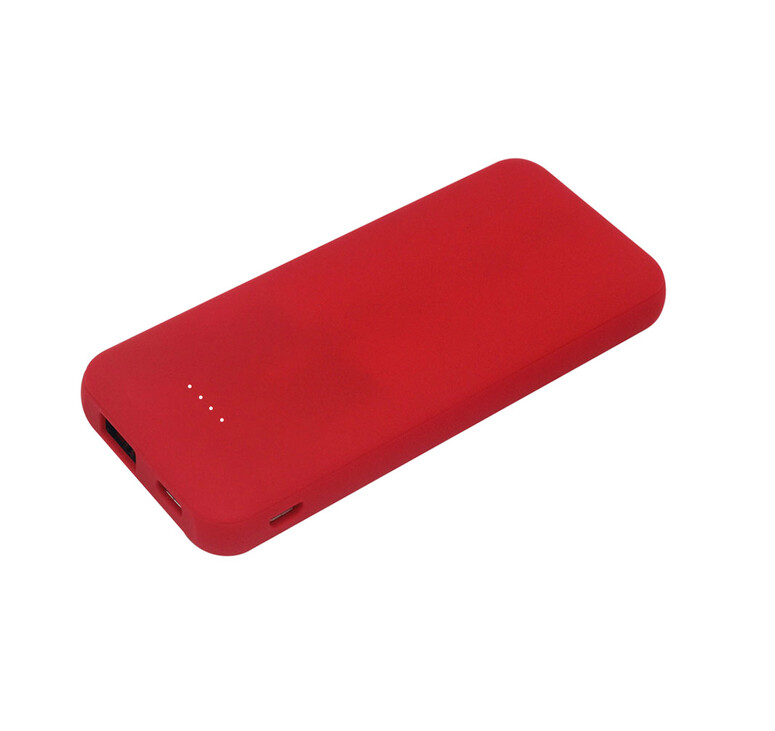 Внешний аккумулятор Arrida 5000mAh, с покрытием Baby skin, красный