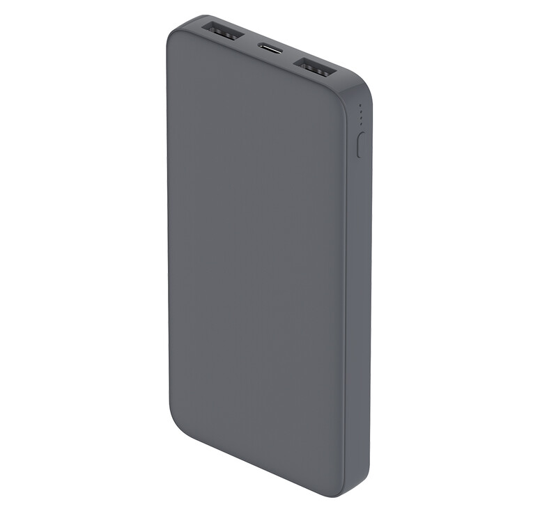 Внешний аккумулятор Polus, 10000 Mah, софт-тач покрытие, серый