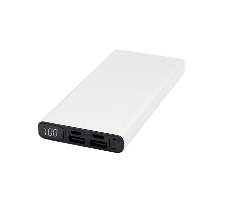 Внешний аккумулятор Höginn в металлическом корпусе, 10000mAh, серый