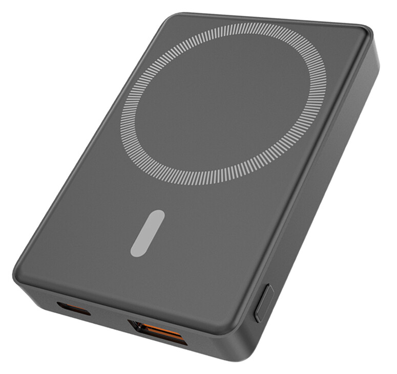 Магнитный внешний аккумулятор Magnetic с беспроводной зарядкой (5W), 5000 Mah, черный