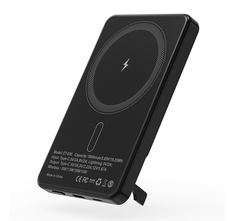 Внешний аккумулятор c беспроводной зарядкой Superb, 5000 mAh, черный