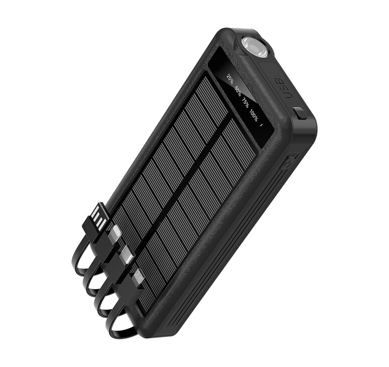Внешний аккумулятор Xyron с солнечной панелью, 10000 mAh, черный