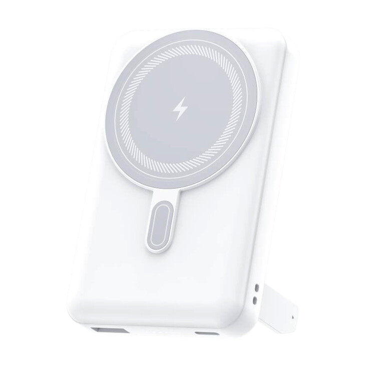 Магнитный внешний аккумулятор Axion с беспроводной зарядкой (15W), 10000 Mah, белый