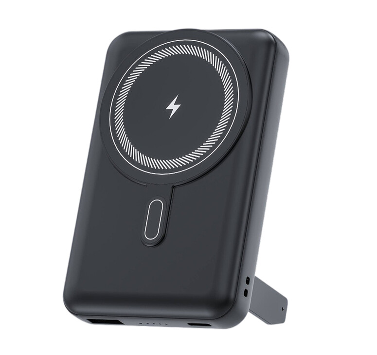 Магнитный внешний аккумулятор Axion с беспроводной зарядкой (15W), 10000 Mah, черный