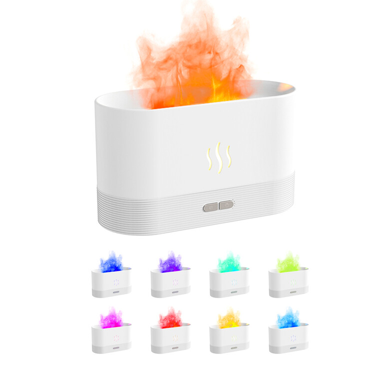 Светодиодный USB увлажнитель-ароматизатор Flame RGB, белый