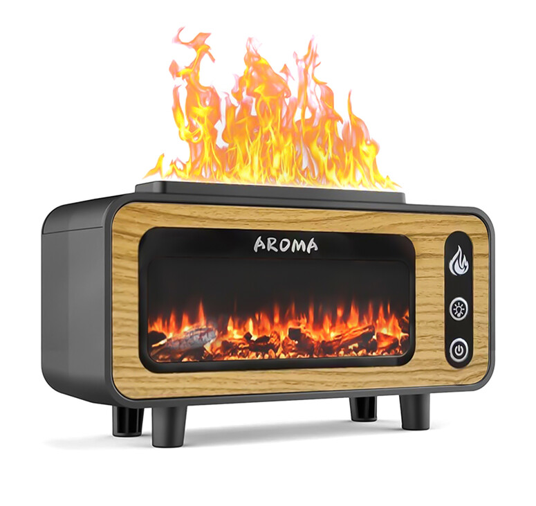Светодиодный USB увлажнитель-аромадиффузор Vintage Fireplace, коричневый
