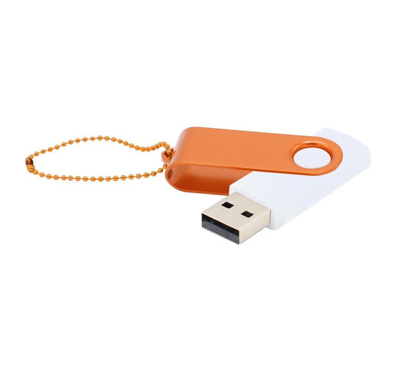 Флешка Designer To Go 2.0 USB 16Gb, белый/оранжевый